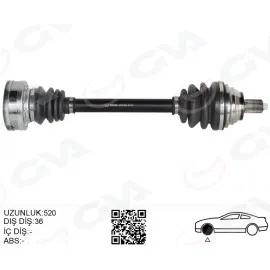 Komple Aks Ön Sol Golf-Leon-Jetta-Passat 1.6 Tdi Tdi 04-14 Kisa Cayb-Cayc 1.6 Tdi