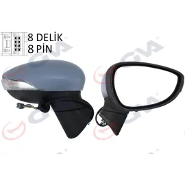 DIŞ DİKİZ AYNASI SAĞ FIESTA 08 ELEKTRİKLİ ISITMALI KATLANIR SİNYALLİ KONVEKS 8 FİŞ VM-6313EBR