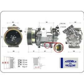 Klima Kompresörü Sifir Ürün Renault Clio Iii 04 12 Kangoo Ii 08 Modus 04 Micra Iii 03 10 Qashqai J10 06 13 1.5Dci K9K 12V 6 Kanal 125Mm -Mercedes Citan W415 12