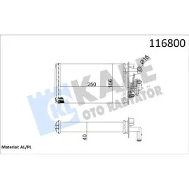 Kalorifer Radyatörü [ Fiat Tempra Sxak 2.0 Cc Musluklu 2 Sira Al+Pl ]