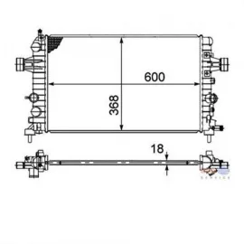 RADYATÖR ASTRA H- ZAFIRA 1.6-1.8 (AC+KLİMASIZ+MEK) (600x368x18)