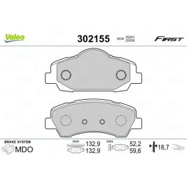 Ön Fren Balatasi Peugeot P301 12 P308 13 Citroen C-Elysee 12 C4 14 266Mm