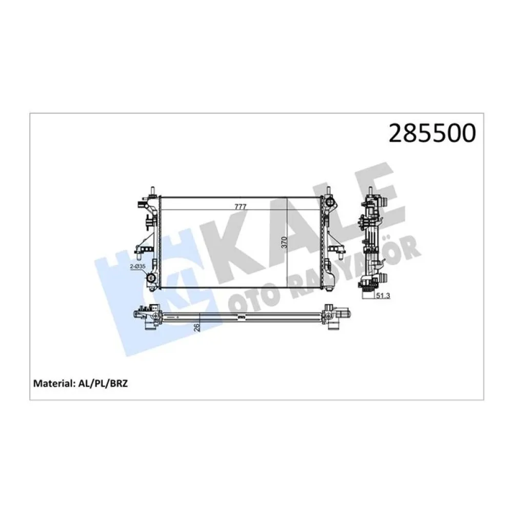 Motor Su Radyatörü [ Fiat Ducato, Peugeot Boxer, Citroen Jumper 2.2 Hdi Brazing ]