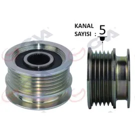 Alternatör Kasnaği Rulmanli Megane-Clio Ii-Kangoo-Twng-Symbol Ii 01- 5 Kanalli K9K-K4M