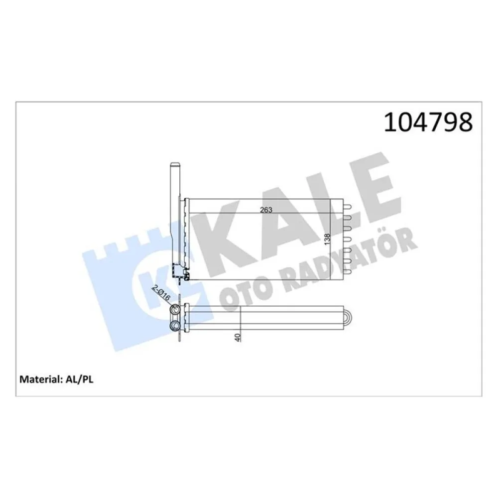 Kalorifer Radyatörü [ Ford Escort Cl-Clx 2 Sira Al-Pl Sistem Aluminyum Borulu ]