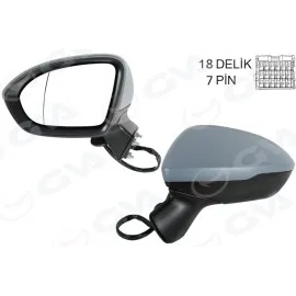 Diş Dikiz Aynasi Sol Cruze 17- Astra K 15-22 Elektrikli Katnalabilir Isitmali Astarli Asferik