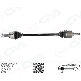 Komple Aks Arka Sağ/sol Freelander 2 L359 2.0 Si4 2.2Td4 06 14 820Mm Diş 28 Diferansiyel Diş 26