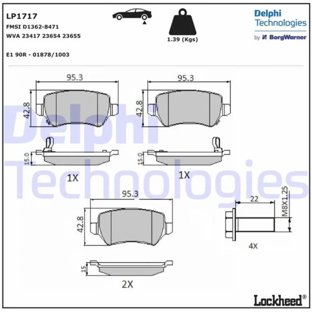 Fren Balatasi Arka Kia Venga / Opel Astra Combo Meriva Zafira 98-