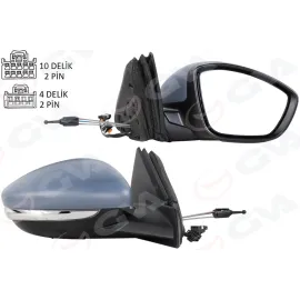 DIŞ DİKİZ AYNASI SAĞ MANUEL KATLANIR OPEL CORSA F 19> PEUGEOT P208 19> ELEKTRİKLİ-ASTARLI-ISITMALI