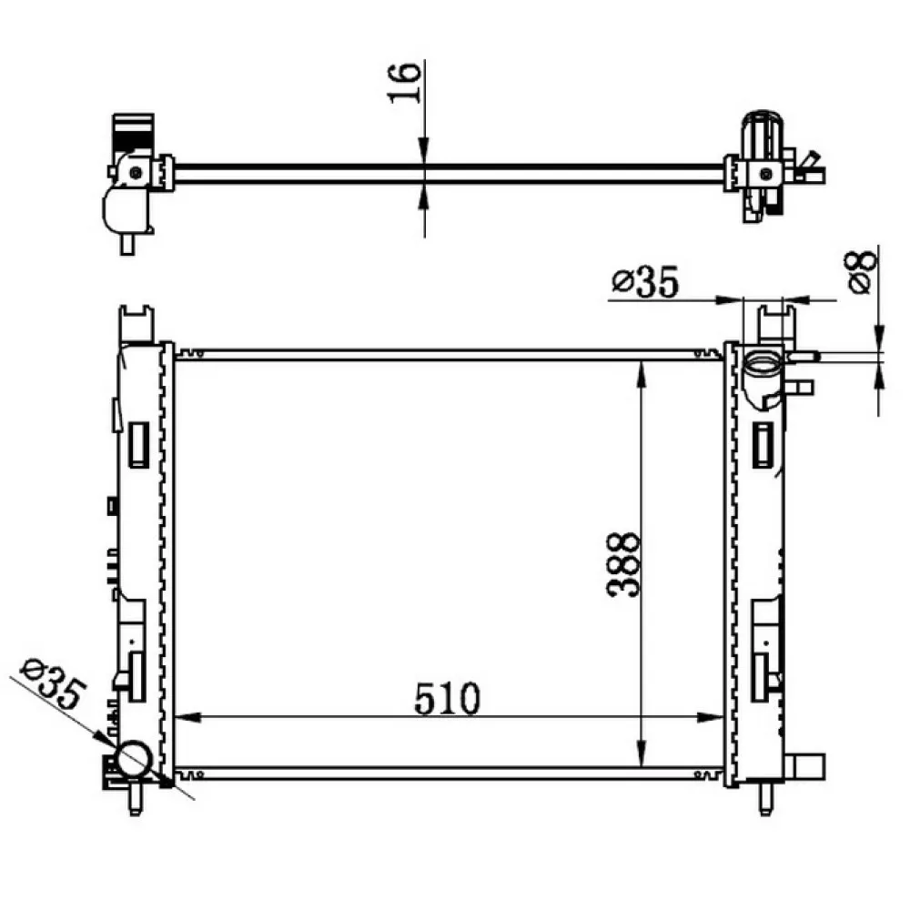 Radyatör Captur-Logan Ii-Sandro Ii 1.5Dci-Clio Iv-Captur-Logan Ii-Lodgy-Sandro Ii 0.9Tce-1.2Tce 13 Brazing