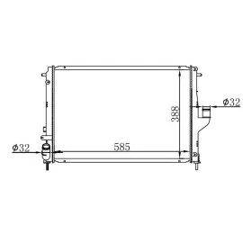 RADYATÖR BRAZİNG DACIA DUSTER 10 LOGAN 05 1.5 DCİ Mek.Şanz. / AC 585x408x26