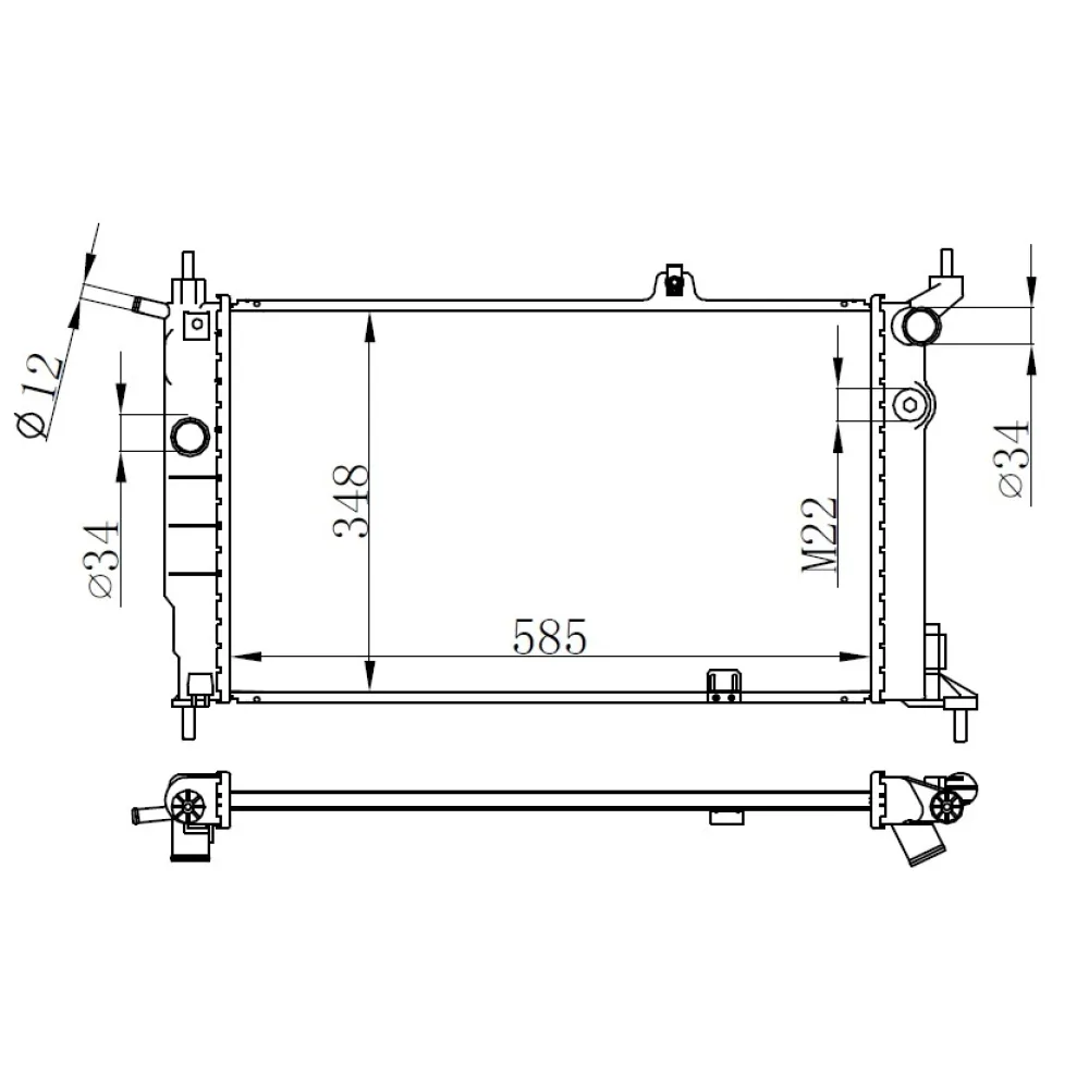 Radyatör Astra F 1.4-1.6-1.8-2.0 Ac Mek 590X377X34