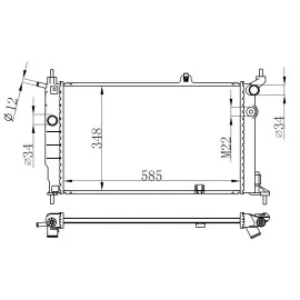 Radyatör Astra F 1.4-1.6-1.8-2.0 Ac Mek 590X377X34