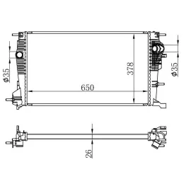 MOTOR SU RADYATÖRÜ BRAZİNG FLUENCE 10> MEGANE III 09> SC NIC III 09> 1.6dCi 1.9dCi MEK 650x378x26
