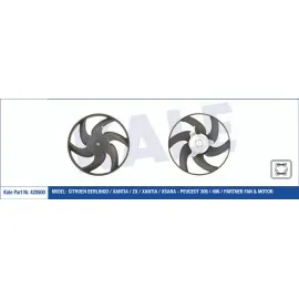 FAN MOTORU CITROEN BERLINGO-XANTIA-ZX-XANTIA-XSARA PEUGEOT P306-P406-PARTNER 250W-335mm