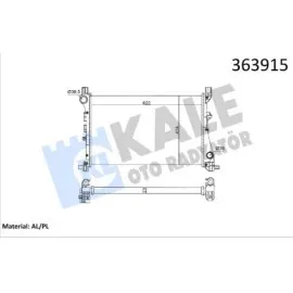 Motor Su Radyatörü Fiat Egea 15 1.3D Mtj 1.4 Mekanik Ac 622X414X23 Brazing Versiyonu Kl 348440