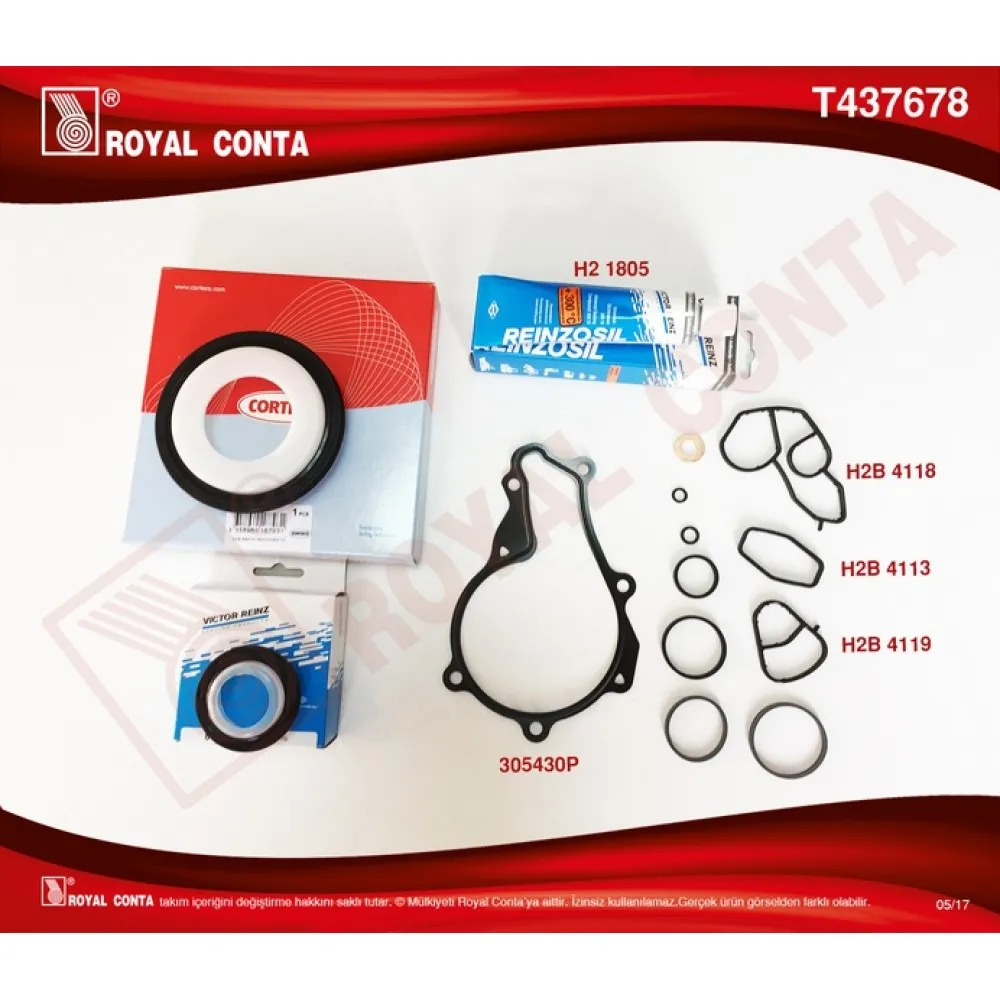 Alt Takim Conta Reinz Keçeli-Subap Lastksiz-S.k.c Hariç P107-P206-P307-Nemo-Bipper-P207-C1-C2-C3- Xsara Ii 1.4Hdi Dv4-Fiesta-Fusion 1.4Tdci