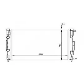 Motor Su Radyatörü Brazing Renault Megane Ii 02 Scenic 03 1.5-1.9Dci/1.4-1.6-2.0 16V Ac Klimasiz Mek 585X428X32