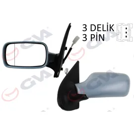 Diş Dikiz Aynasi Sol Palio 98 Elektrikli Isitmali Astarli Konveks 3 Fiş Vm-155Ep-5Dl