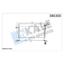 KLİMA KONDENSERİ ACCENT ERA 06 AL/AL 634x348x16