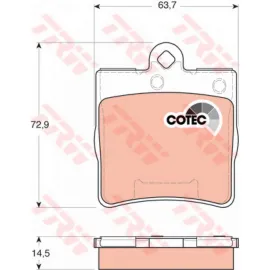 FREN BALATASI ARKA MERCEDES-BENZ C SERİSİ C 180 00-02, C 180 KOMPRESSOR 02-07, C -200 KOMPRESSOR 00-07, C 230 KOMPRESSOR 04-07, C 230-280 05-07, C 280 4-MATİC 05-07, C 200-220 CDİ 00-07