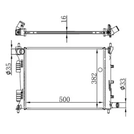 Radyatör Brazing Accent Blue 1.4İ-1.6İ- İ20 1.4İ Mek 500X382X16