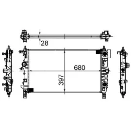 Radyatör Astra J-Zafira Tourer C-Cruze (J300-J305-J308) (Al/pl/brz) (680X397X28)