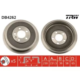 Fren Kampanasi Arka Roomster 1.2 Tdi-1.4-1.4 Tdi-1.6-1.9 Tdi 06 Octavia 1.4-1.6-1.9 Tdi 96-10
