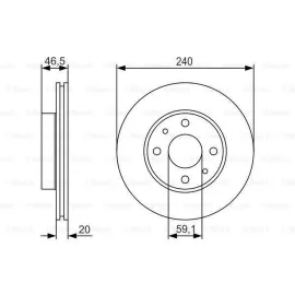FREN DİSKİ ÖN [240 / 20-18,1 MM], HAVA KANALLI (FIAT SIENA 1.4IE)