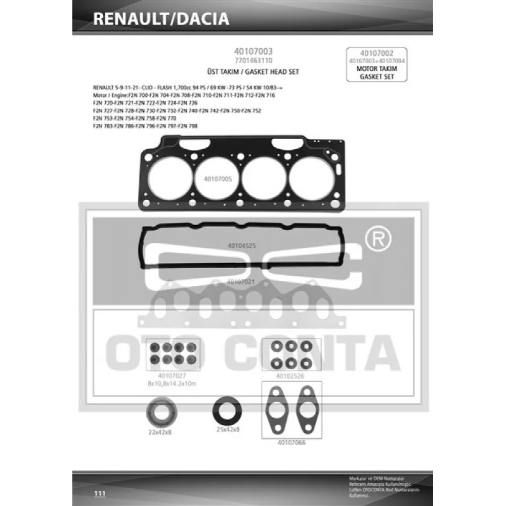 Motor Takim Contasi Full Skcli (Keceli) R11-R21 1700Cc