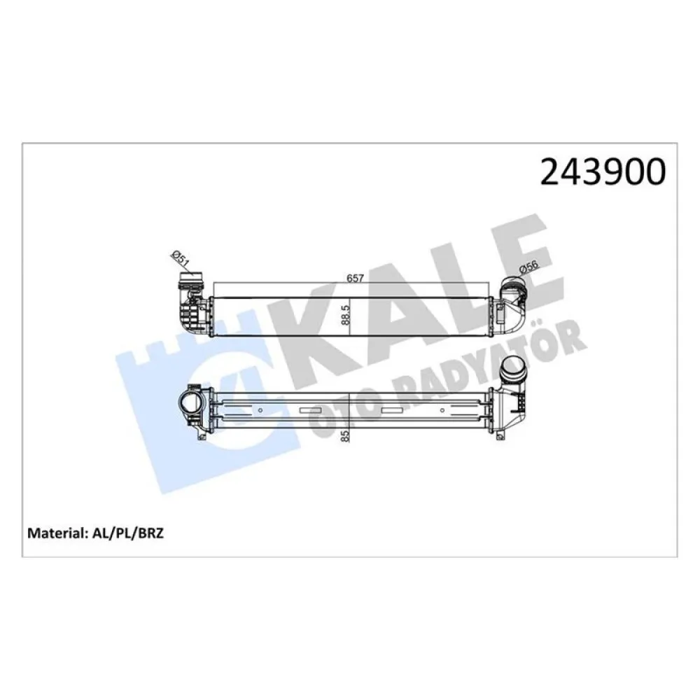 Turbo Radyatörü [ Renault Fluence 1.5 Dci 2010- 657X89X85Mm ]