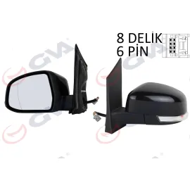 Diş Dikiz Aynasi Sol Focus 08 Elektrikli Isitmali Sinyalli Asferik 6 Fiş Vm-6304Ehal
