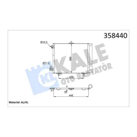 KLİMA RADYATÖRÜ KURUTUCULU [ PEUGEOT 207 2006-, 208 2012-, 1007 2005-, CITROEN C2, C3, C3 II, DS3 1.4/1.6 HDI 420X374X16MM ]