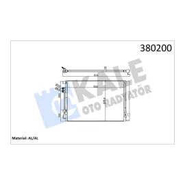 KLİMA RADYATÖRÜ KURUTUCULU [ HYUNDAI ACCENT BLUE 1.4I 2011- ,  KIA RIO III 1.25 CVVT / 1.4 CVVT 2011- 530x371x16MM ]