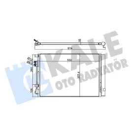 Klima Radyatörü Kurutuculu [ Hyundai Accent Blue 1.4I 2011- ,  Kia Rio Iii 1.25 Cvvt / 1.4 Cvvt 2011- 530X371X16Mm ]