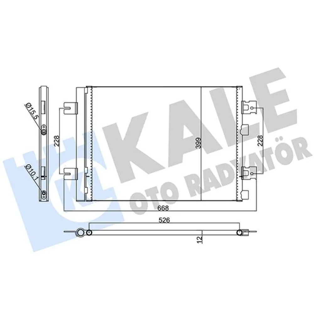 Klima Radyatörü Kurutuculu [ Renault Clio Iv, Dacia Duster 2010-, Sandero 2008-, Logan 2010- 1.2 16V/1.4/1.6/1.5 Dci 525X390X16Mm ]