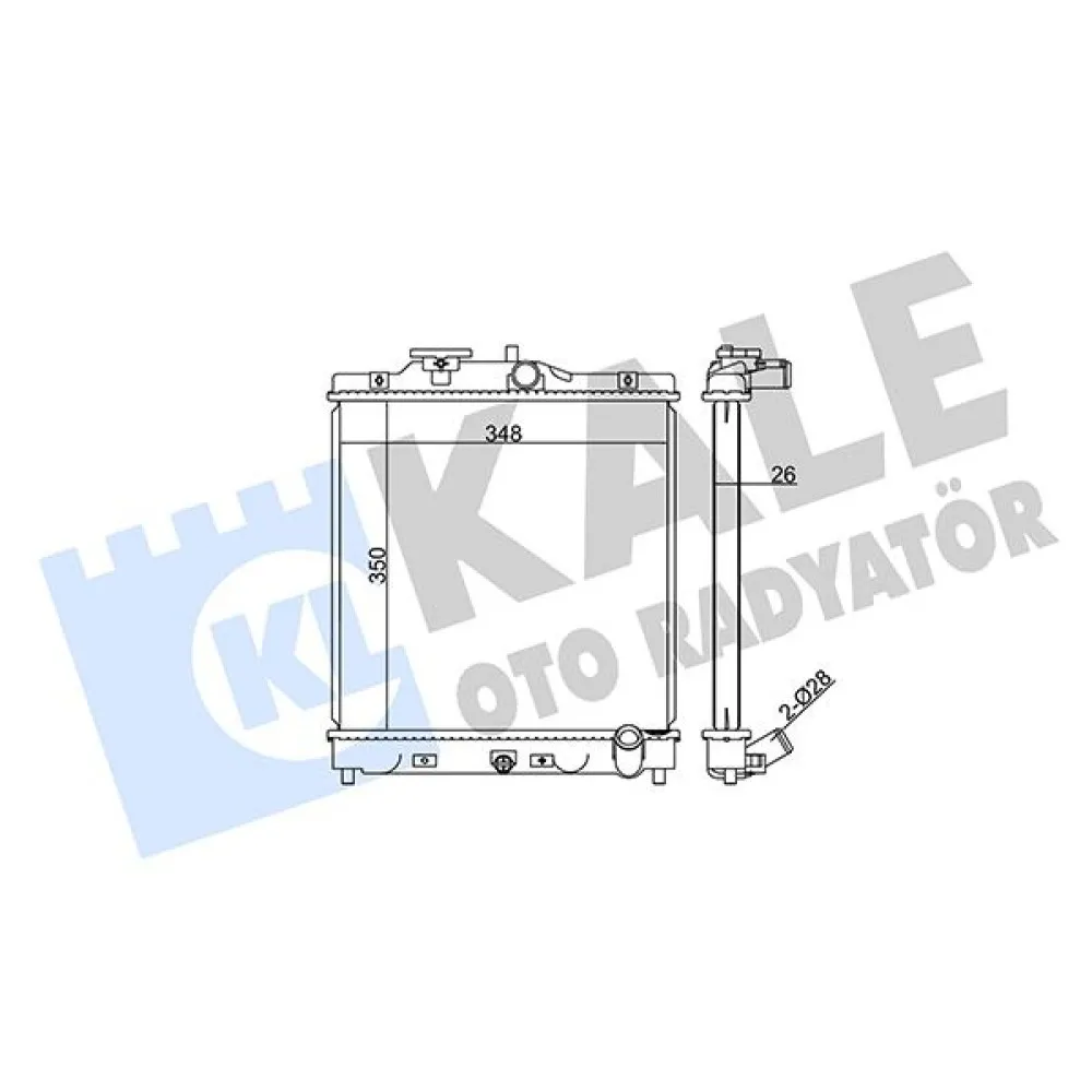 Motor Su Radyatörü [ Honda Civic V , Vi , Hr- , V 1995- 350X348X26Mm Brazing Mt ]