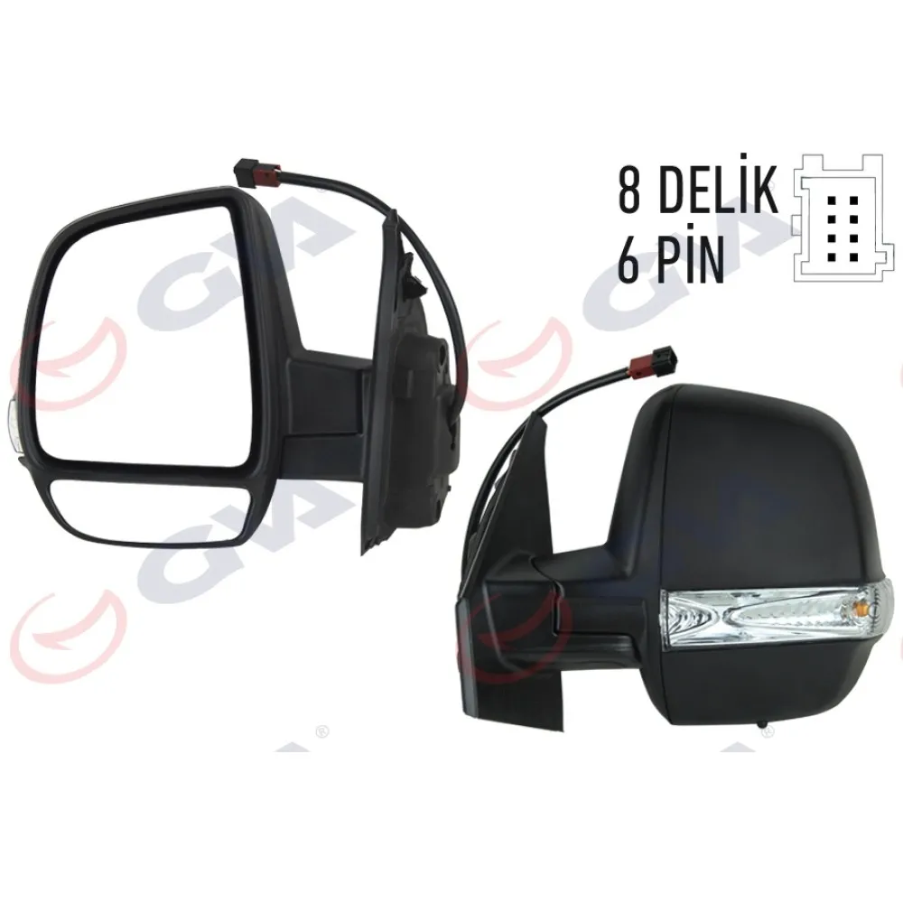 Diş Dikiz Aynasi Sol Doblo 11 Elektrikli Isitmali Sinyalli Çift Cam Konveks 6 Fiş Vm-669Ehpl