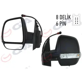 DIŞ DİKİZ AYNASI SOL DOBLO 11 ELEKTRİKLİ ISITMALI SİNYALLİ ÇİFT CAM KONVEKS 6 FİŞ VM-669EHPL