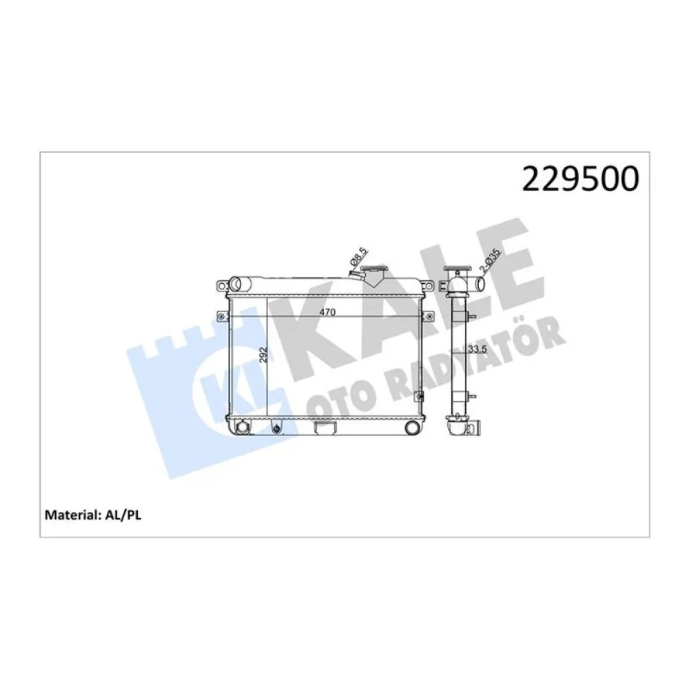 Motor Su Radyatörü [ Tofaş M131 Ym 2 Sira Al+Pl ]