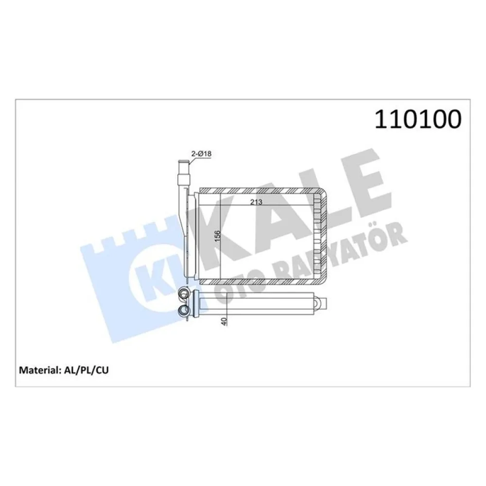 Kalorifer Radyatörü [ Renault 9, 11 2 Sira Cu+Pl Bakir Borulu ]