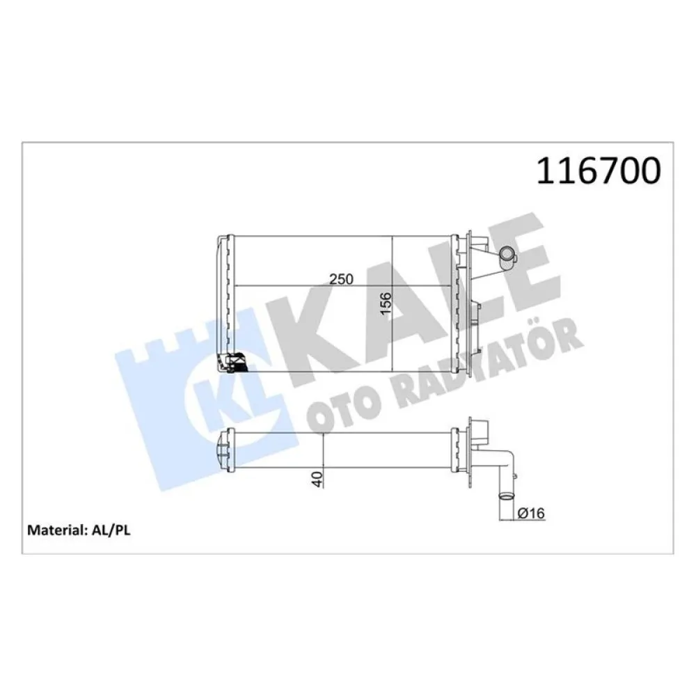 Kalorifer Radyatörü Tempra-Tipo 1.6 16V Sx-A -145 (95-01)146 (94-01)155 (92-97) (2Sira Al+Pl)