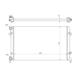 Radyatör Golf V-Caddy Iii-Jetta Iii-Passat-Touran-A3-Leon-Octavia Ac Klimasiz Mek Otom 650X416X24