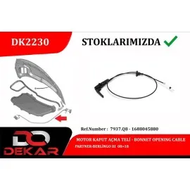 Motor Kaput Açma Teli Partner-Berlingo Iii 08 18