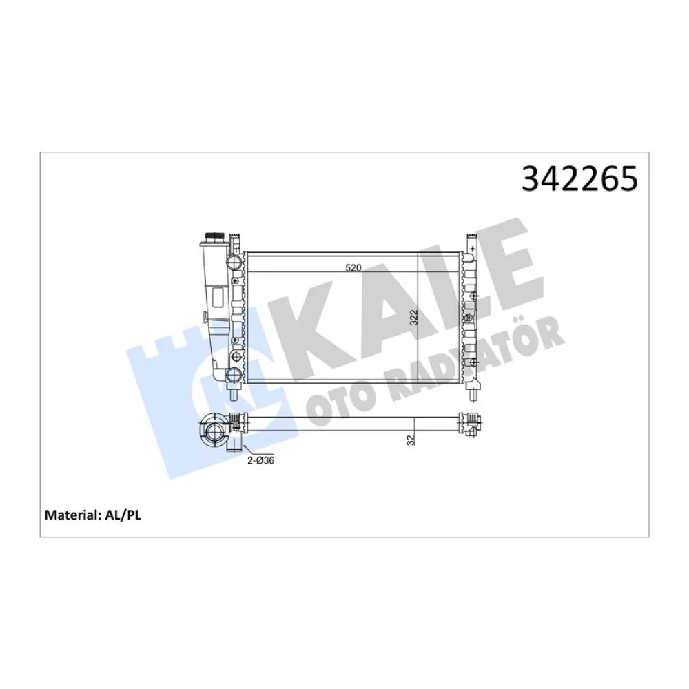 Motor Su Radyatörü [ Fiat Fiorino , Box - Pick Up , Uno 70 I.e. 1.4 / 75 I.e. / 1.6 1993-2001 Mt ]