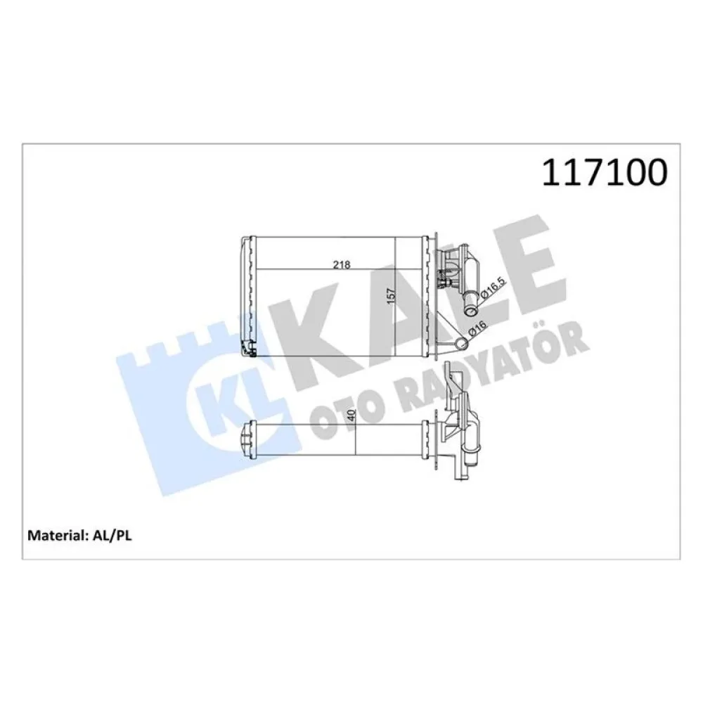 Kalorifer Radyatörü [ Fiat Uno Musluklu 2 Sira Al+Pl ]