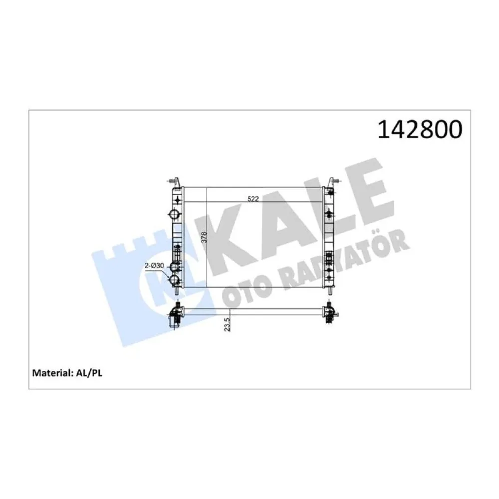 Motor Su Radyatörü [ Fiat Palio 1.2 Ac, Albea 1.2/1.6 2 Sira Al+Pl 1996-2009 ]