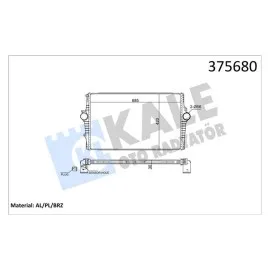 Intercooler Volvo S60 I 384 2.0T 00 10-S80 I 184 2.4D 01 06-V70 Ii 285 2.4D 01 08-Xc70 I Cross Count Ry 295 D5 Vx Awd 02 08 Brazing 30Mm Turbo Radyatörü