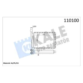 Kalorifer Radyatörü [ Renault 9, 11 2 Sira Cu+Pl Bakir Borulu ]