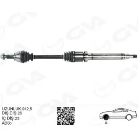 Ön Aks Komple Sağ Ford Courier 1.5 1.6 Tcdi 14 17